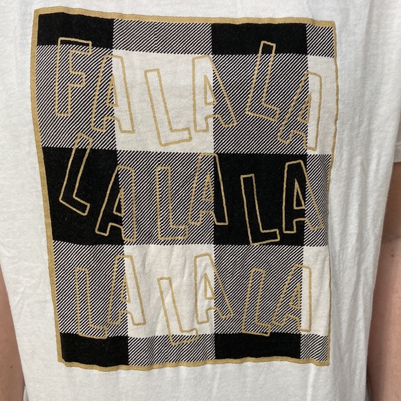 Women’s Old Navy plaid “Fa La …” pajama top and plaid long bottoms. Size M. - Picture 3 of 14